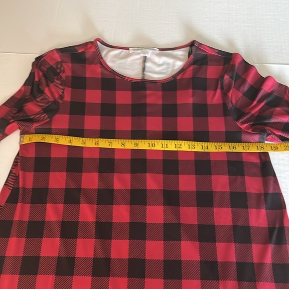Celebrate Together Buffalo check red &  black long sleeve dress ladies sz  small - Picture 7 of 10